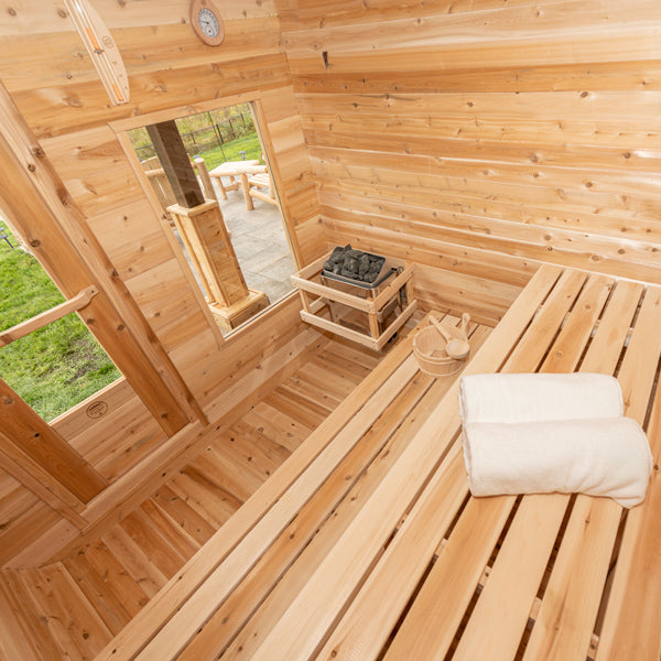 LeisureCraft Luna sauna interior benches