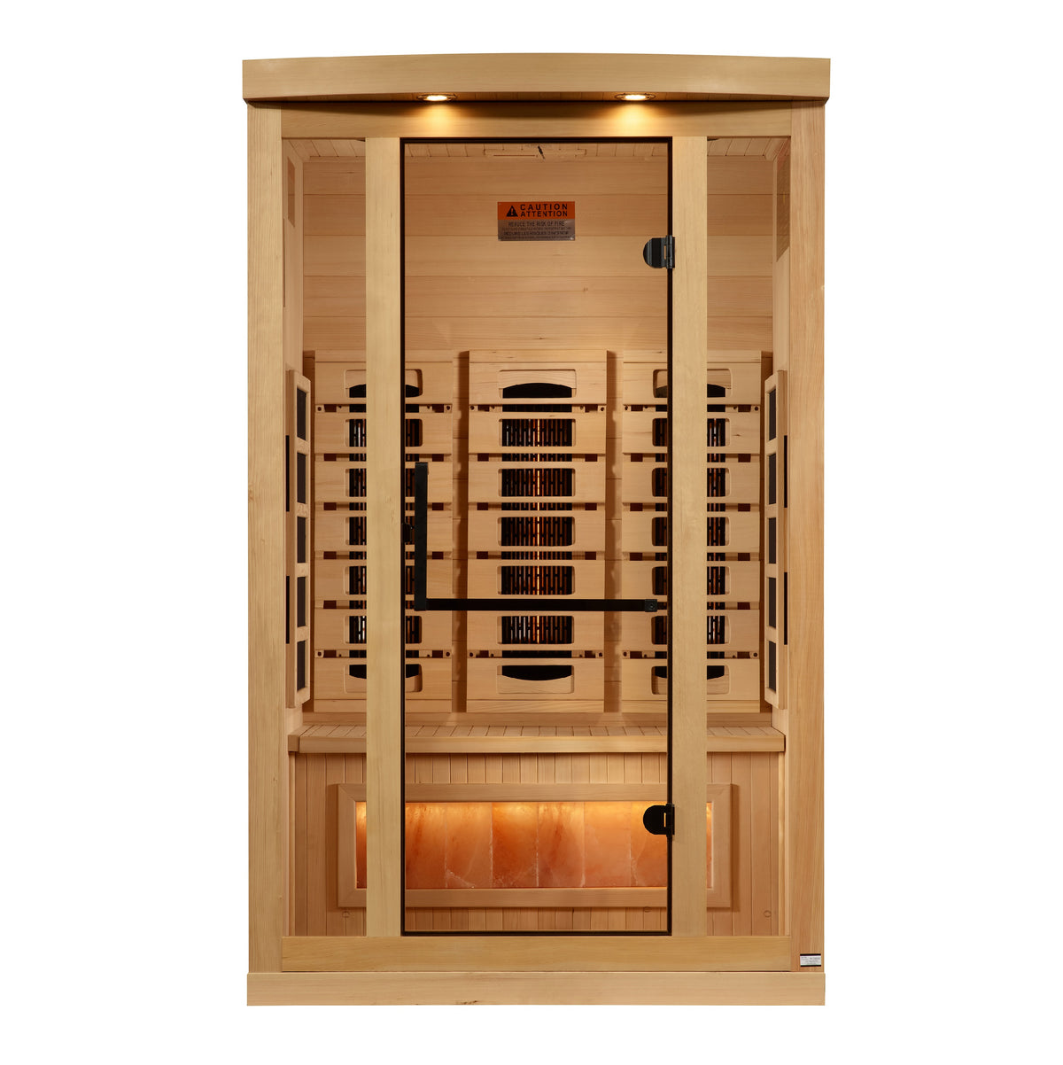 Golden Designs 2-Person Full Spectrum Infrared Sauna with Himalayan Salt Bar - Canadian Hemlock (GDI-8020-03)