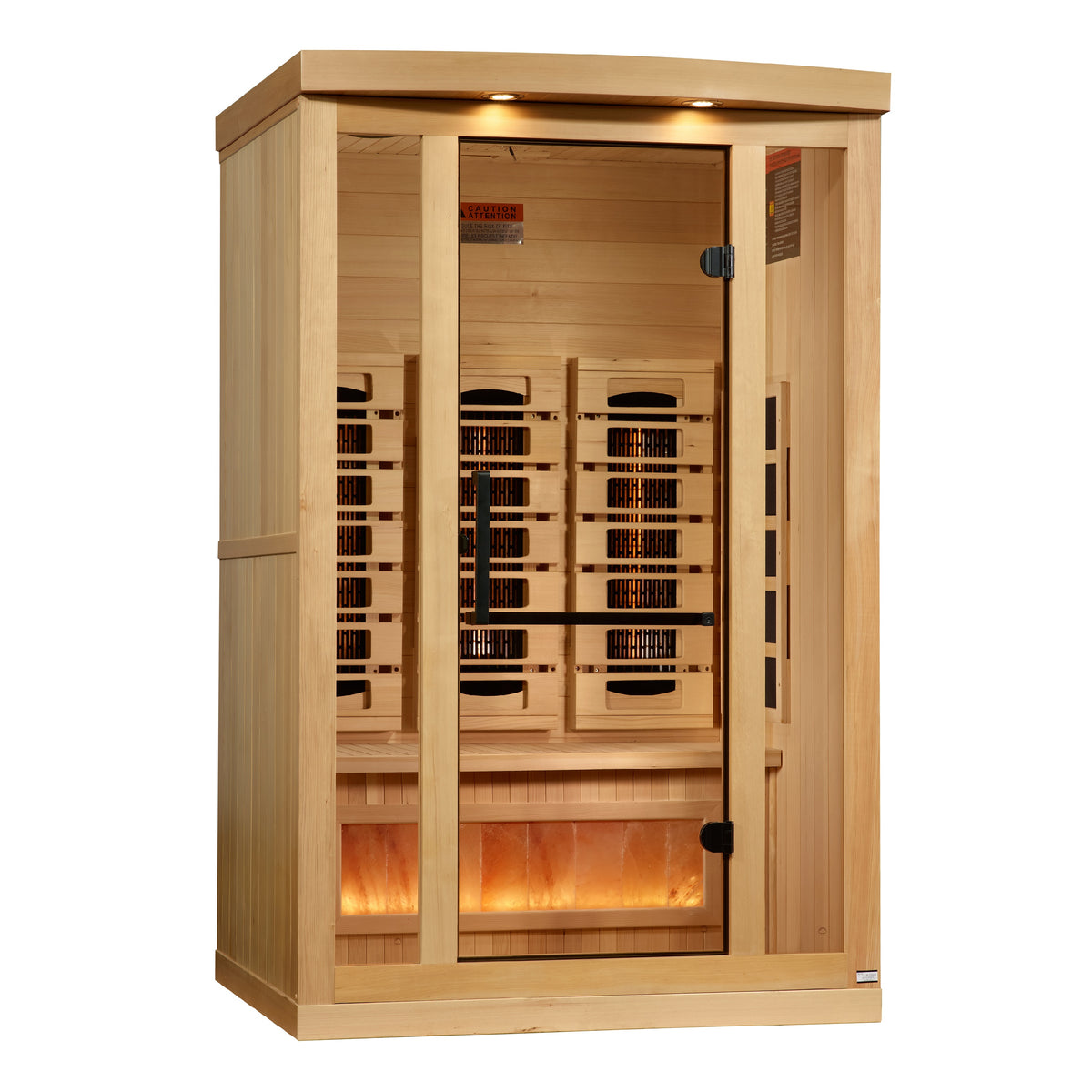 Golden Designs 2-Person Full Spectrum Infrared Sauna with Himalayan Salt Bar - Canadian Hemlock (GDI-8020-03)