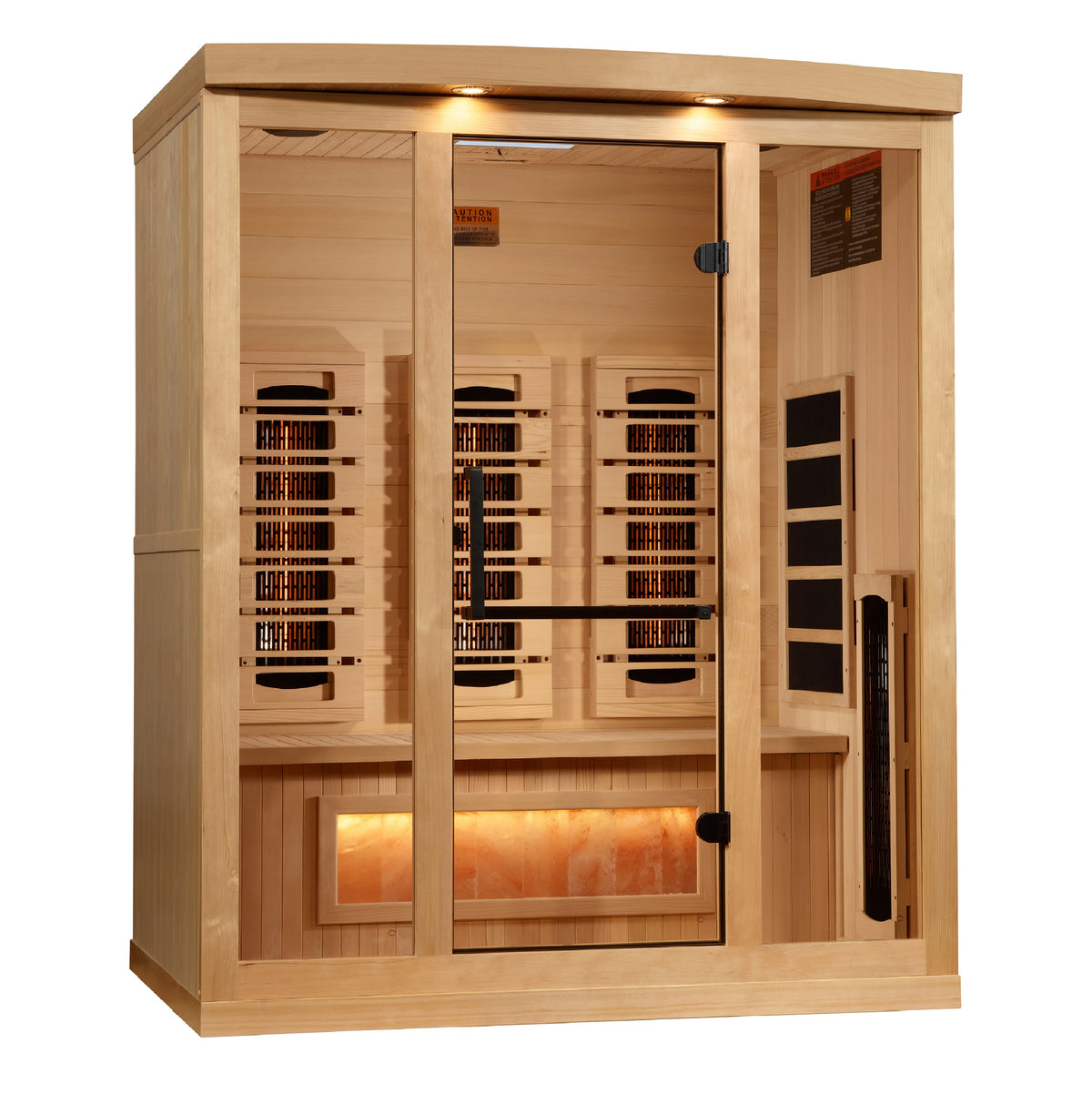 Golden Designs 3-Person Full Spectrum Infrared Sauna with Himalayan Salt Bar (GDI-8030-03) - photo 4
