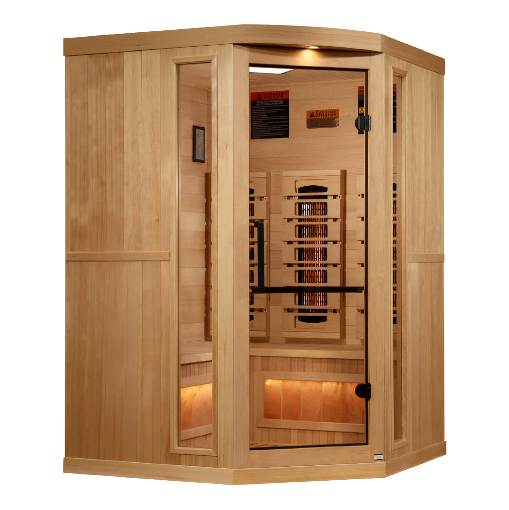 Golden Designs 3-Person Corner Full Spectrum Infrared Sauna with Himalayan Salt Bar (GDI-8035-03) - photo 3