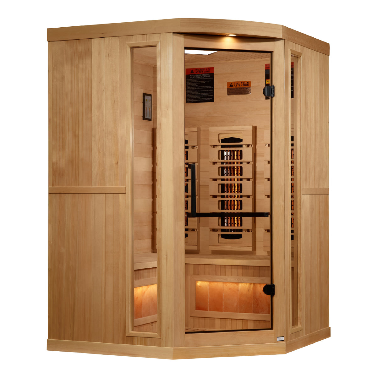 Golden Designs 3-Person Corner Full Spectrum Infrared Sauna with Himalayan Salt Bar (GDI-8035-03) - photo 3