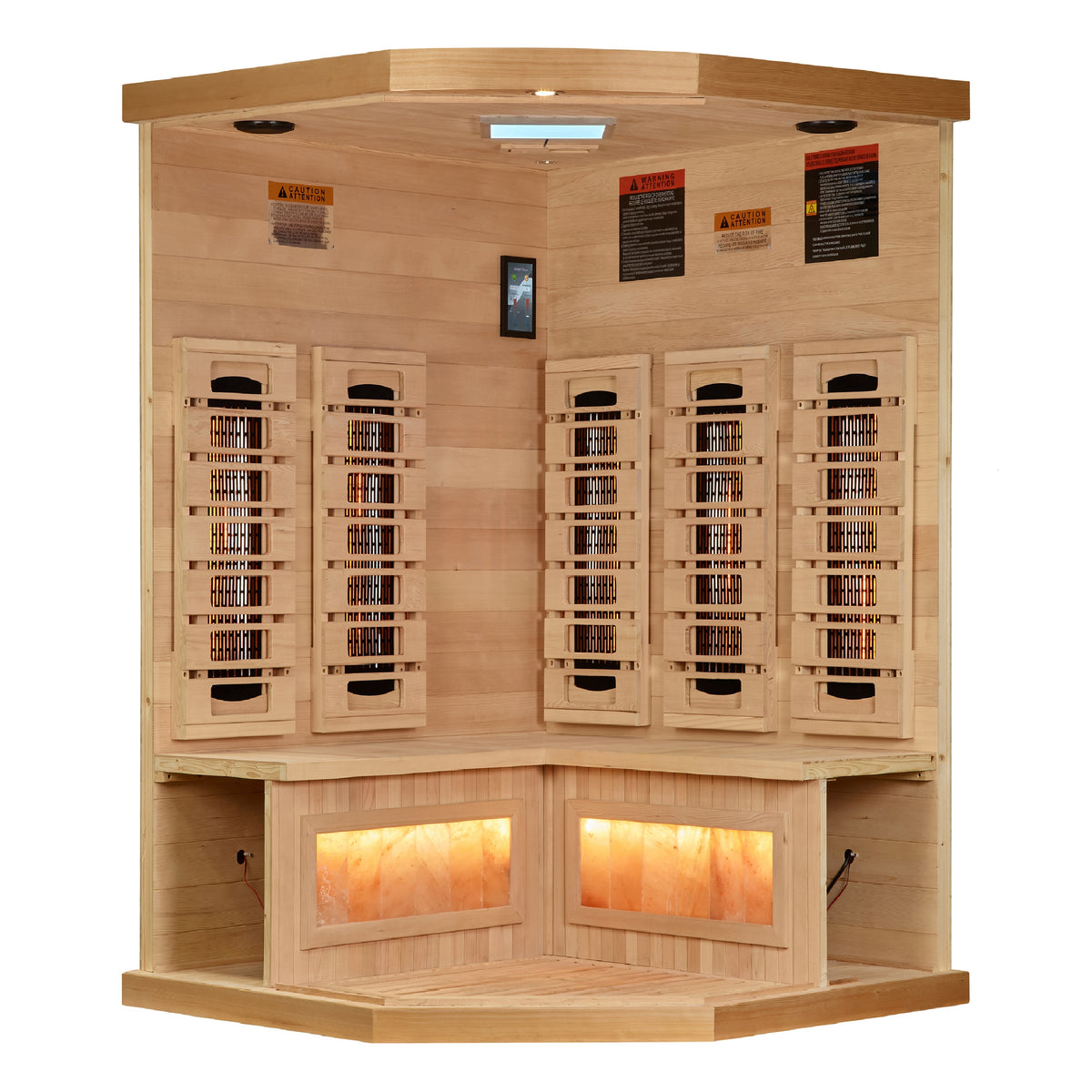 Golden Designs 3-Person Corner Full Spectrum Infrared Sauna with Himalayan Salt Bar (GDI-8035-03) - photo 4