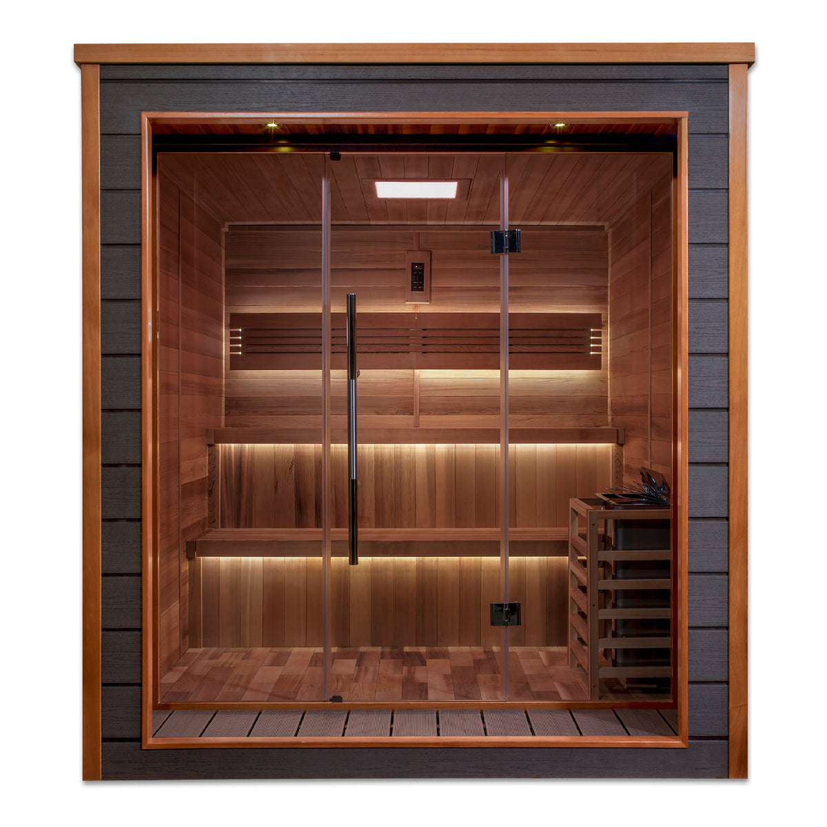 Golden Designs Bergen Traditional Outdoor Sauna - Canadian Red Cedar Interior (GDI-8206-01)