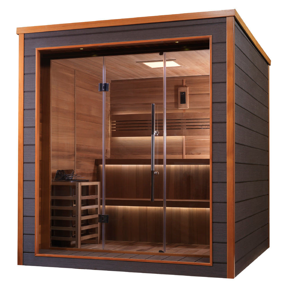 Golden Designs Bergen Traditional Outdoor Sauna - Canadian Red Cedar Interior (GDI-8206-01)