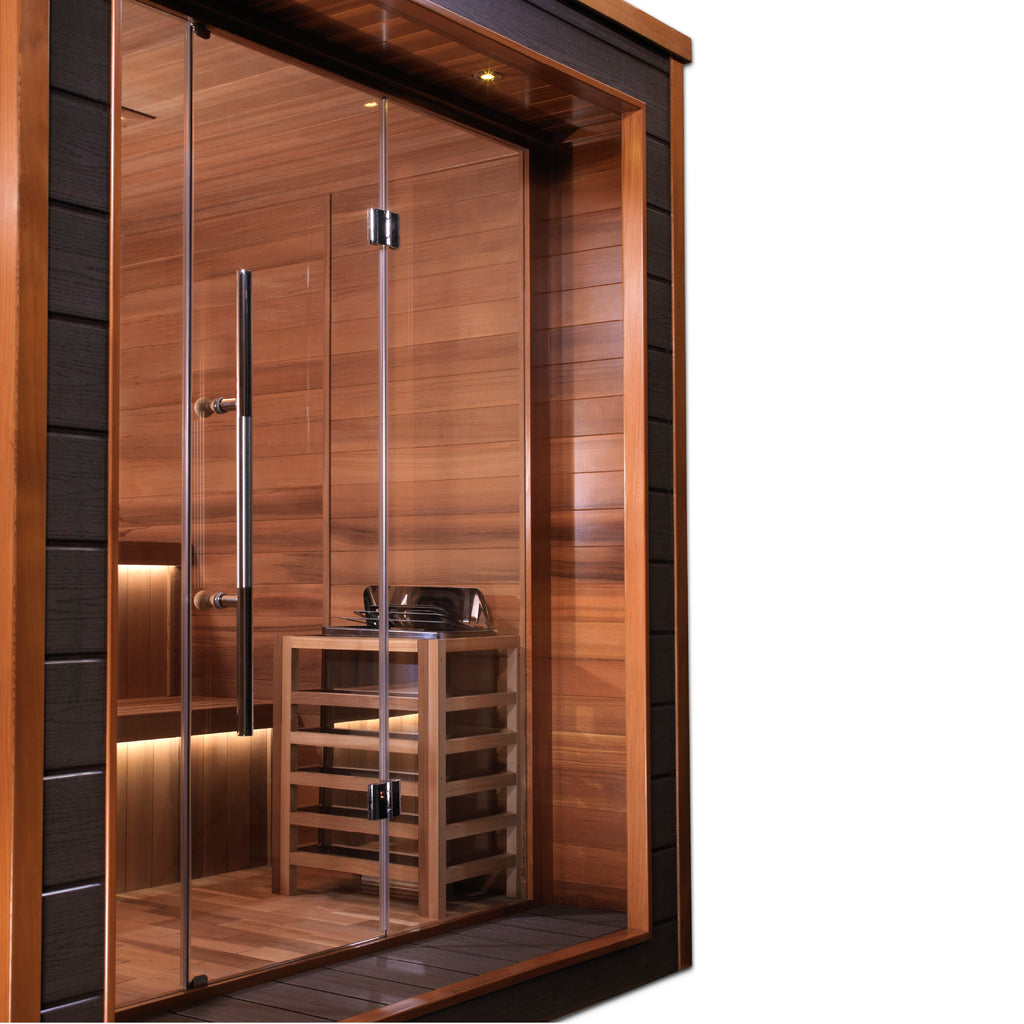 Golden Designs Bergen Traditional Outdoor Sauna - Canadian Red Cedar Interior (GDI-8206-01)