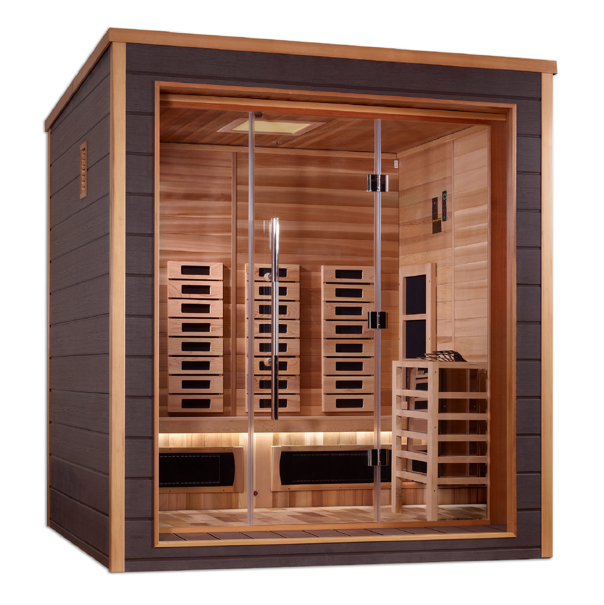 Golden Designs Visby 3-Person Hybrid Outdoor Sauna, Espresso (GDI-8223-01) - photo 1