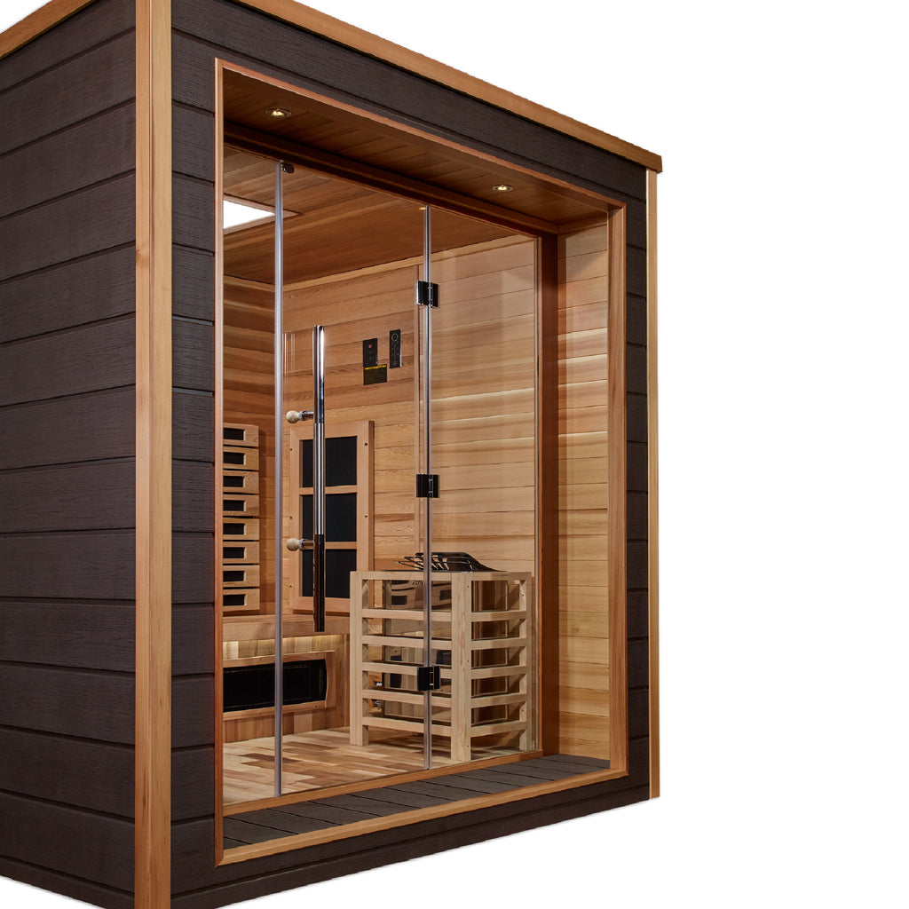 Golden Designs Visby 3-Person Hybrid Outdoor Sauna, Espresso (GDI-8223-01) - photo 4