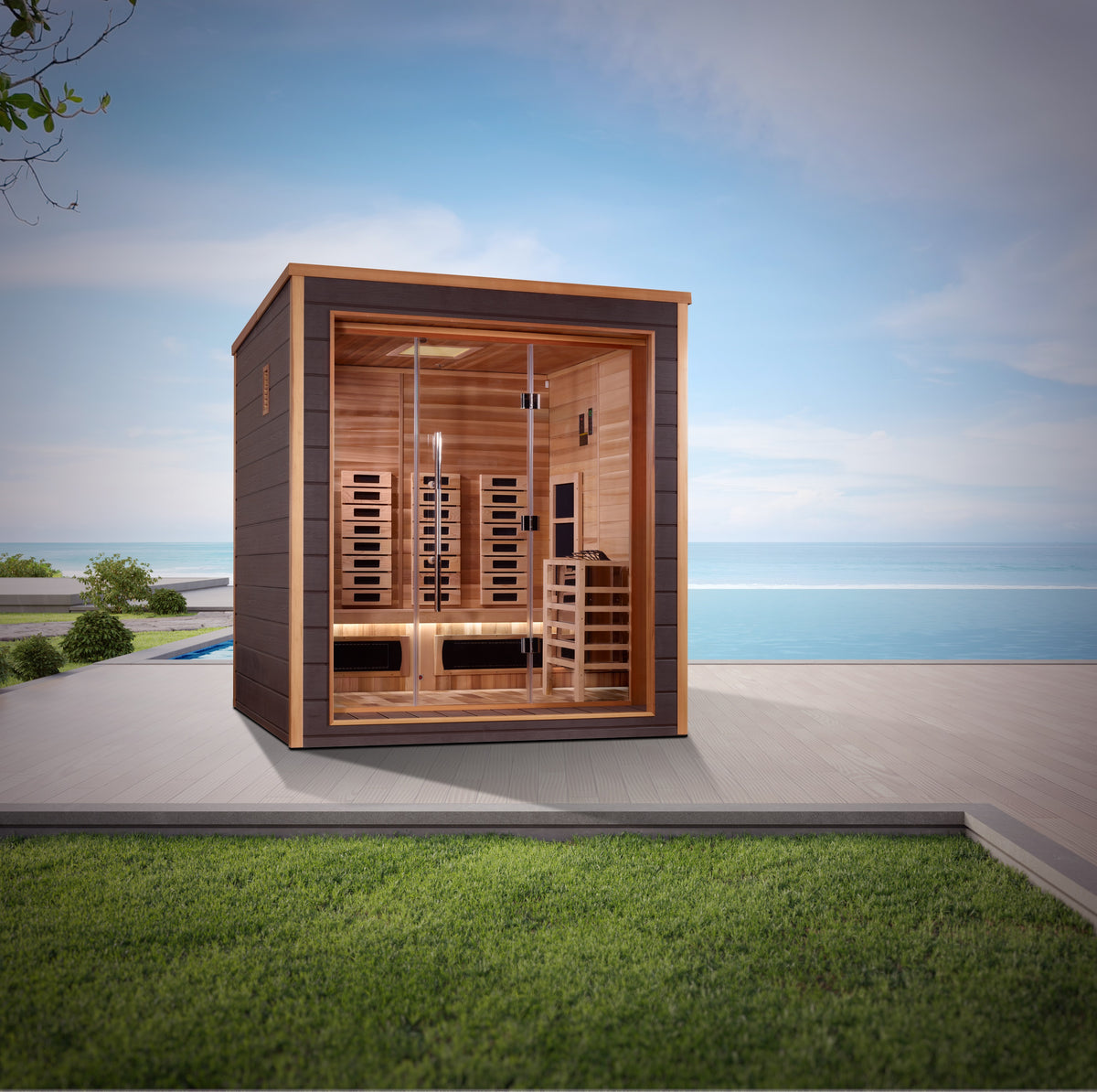 Golden Designs Visby 3-Person Hybrid Outdoor Sauna, Espresso (GDI-8223-01) - photo 5
