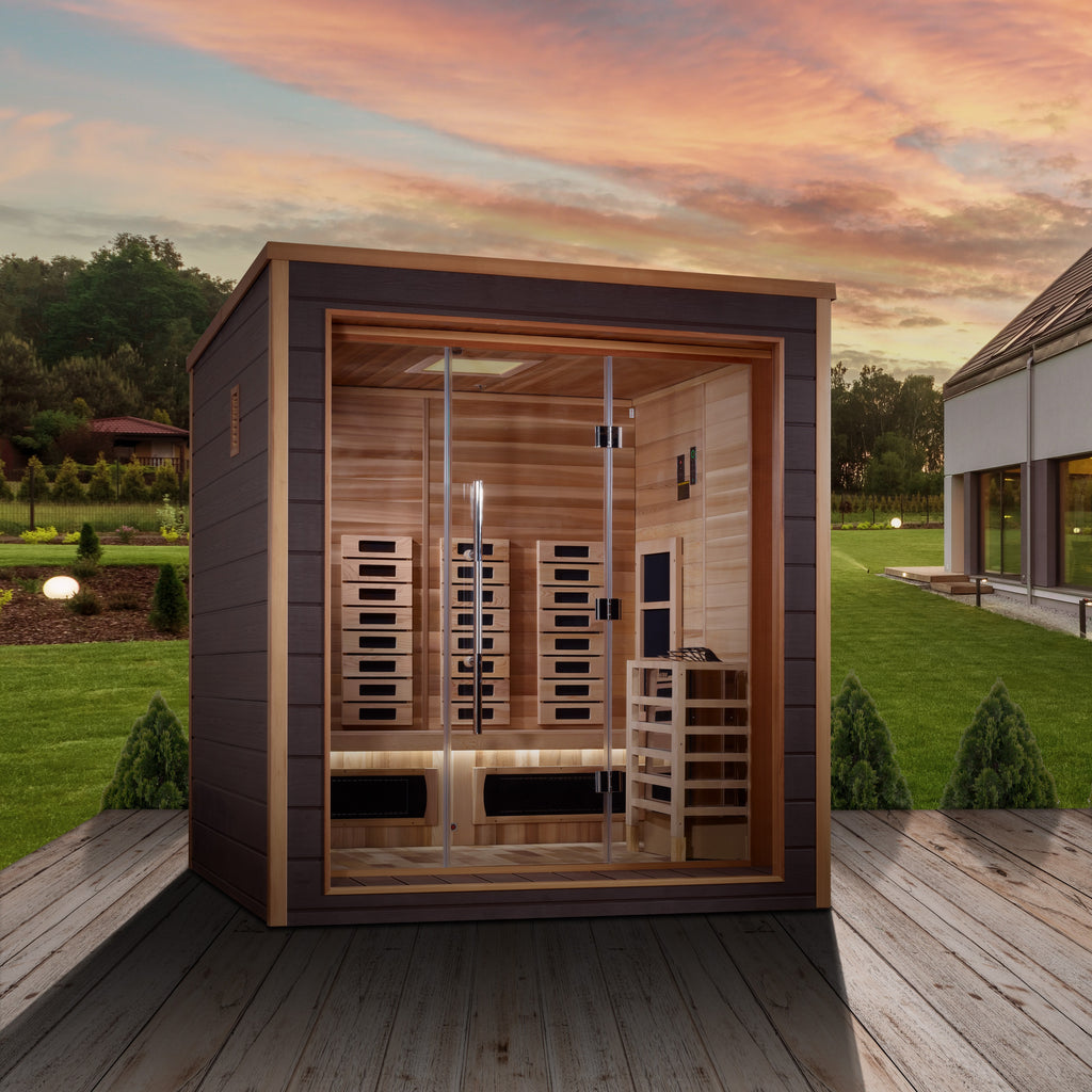 Golden Designs Visby 3-Person Hybrid Outdoor Sauna, Espresso (GDI-8223-01) - photo 6