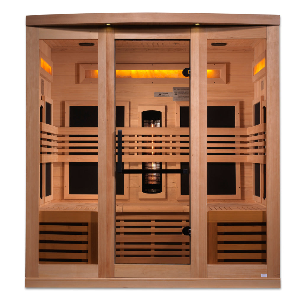 Golden Designs 6-Person Full Spectrum Infrared Sauna with Himalayan Salt Bar - Canadian Hemlock (GDI-8260-01)