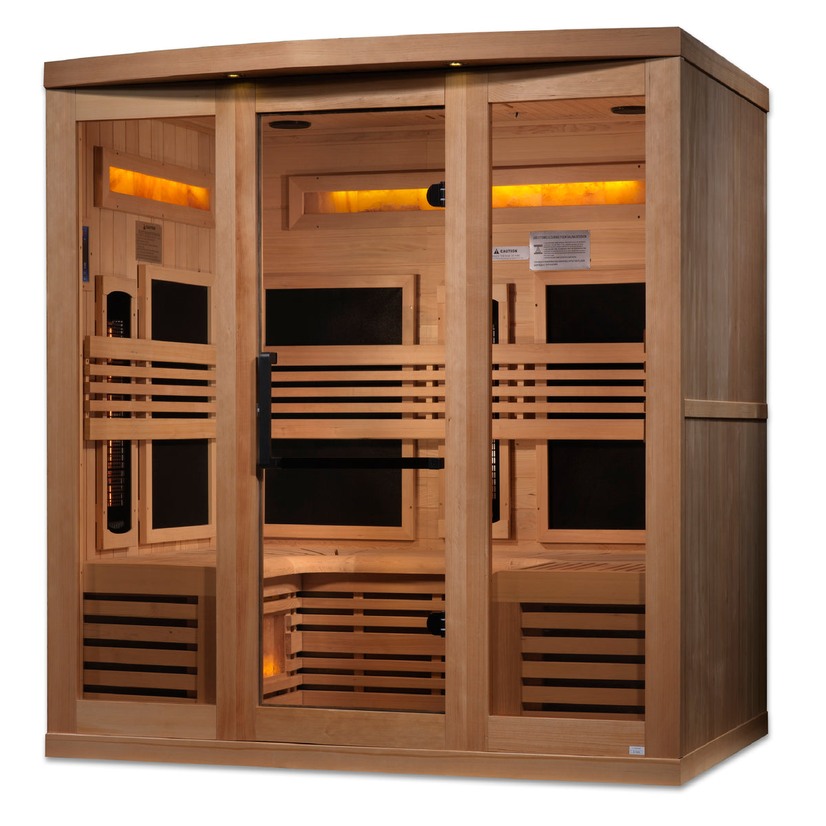 Golden Designs 6-Person Full Spectrum Infrared Sauna with Himalayan Salt Bar - Canadian Hemlock (GDI-8260-01)