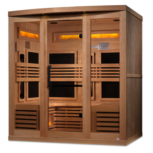 Golden Designs 6-Person Full Spectrum Infrared Sauna with Himalayan Salt Bar - Canadian Hemlock (GDI-8260-01)