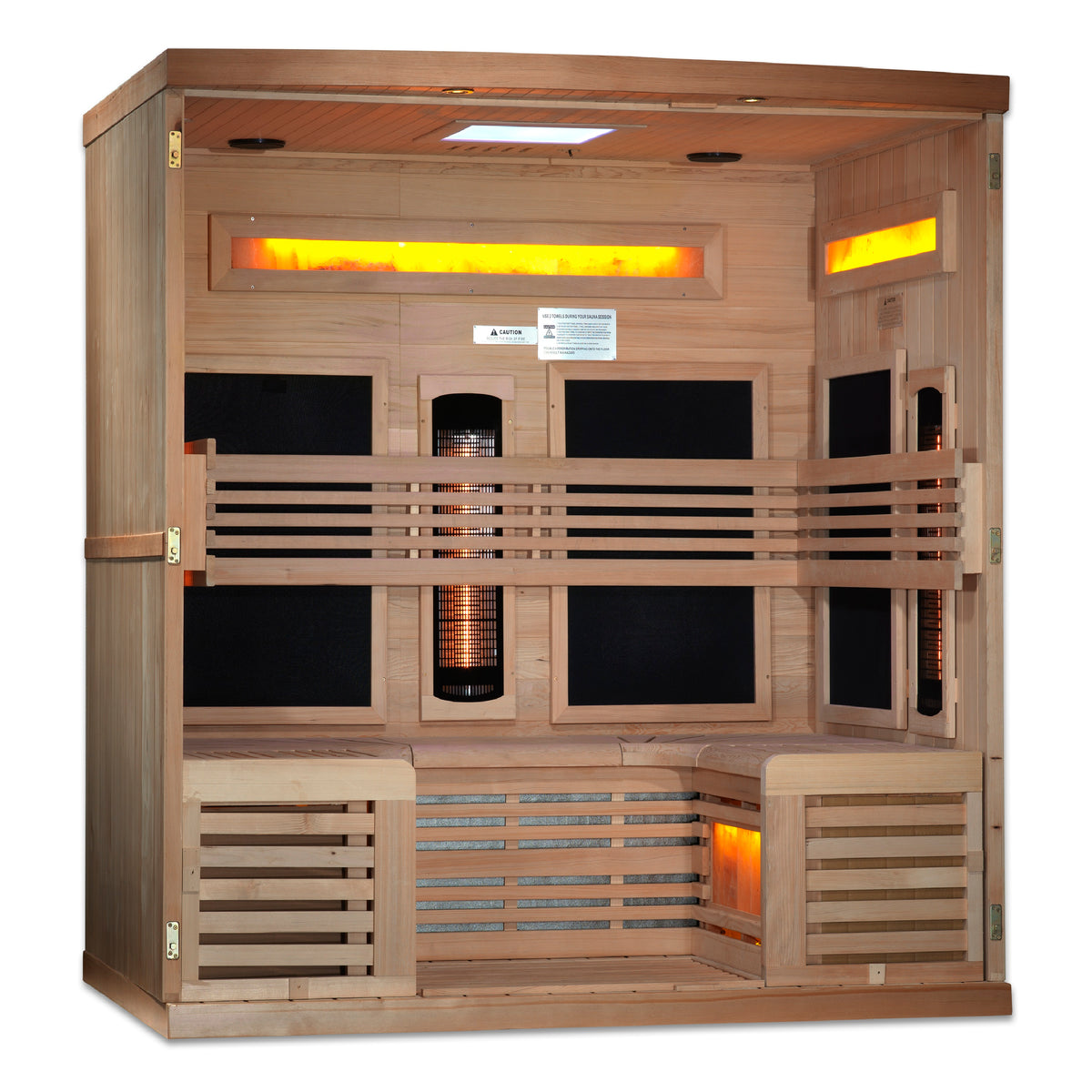 Golden Designs 6-Person Full Spectrum Infrared Sauna with Himalayan Salt Bar - Canadian Hemlock (GDI-8260-01)