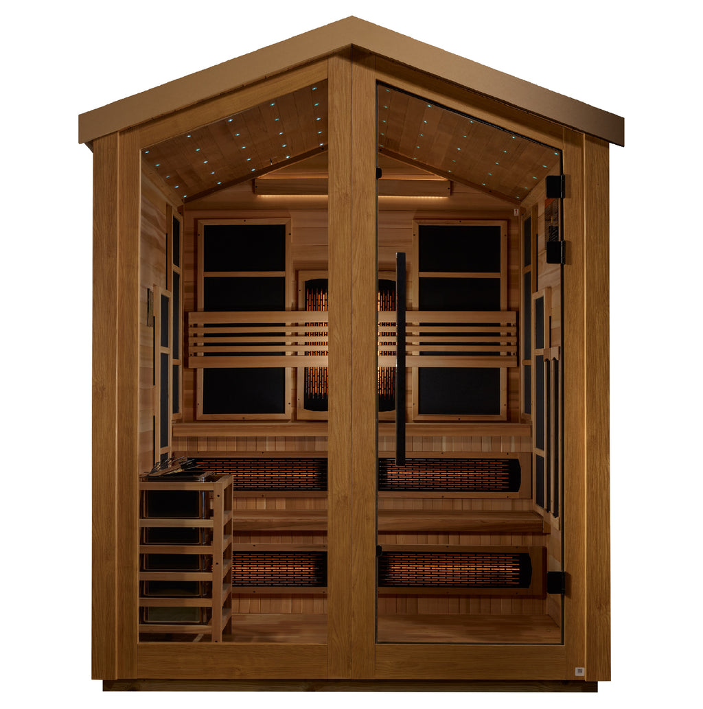 Golden Designs Kaskinen Hybrid Outdoor Sauna - Canadian Red Cedar Interior (GDI-8526-01)