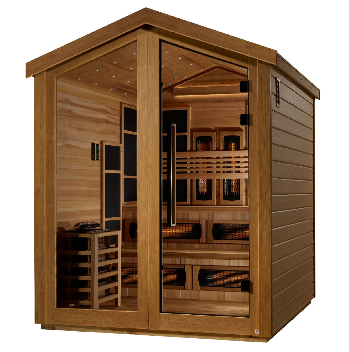 Golden Designs Kaskinen Hybrid Outdoor Sauna - Canadian Red Cedar Interior (GDI-8526-01)