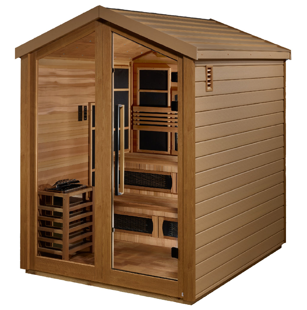 Golden Designs Kaskinen Hybrid Outdoor Sauna - Canadian Red Cedar Interior (GDI-8526-01)