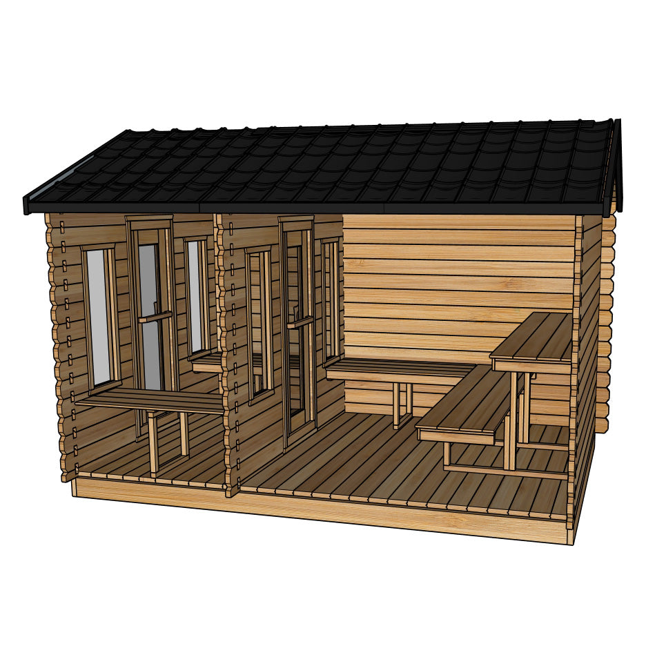 LeisureCraft Georgian cabin sauna with changeroom in Eastern White Cedar